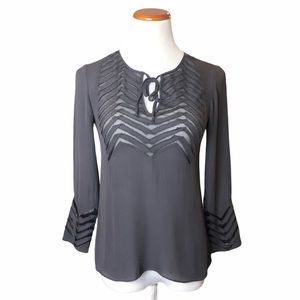 Parker Silk Blouse With Mesh Detailing XS